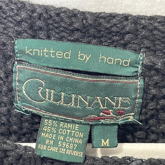 Cullinane Vtg 80s Grandma Floral Cottagecore Sweater Hand-Knit Medium Coquette - Picture 6 of 7